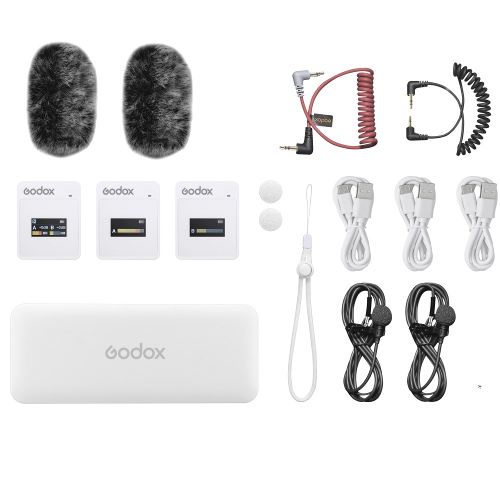 Godox MoveLink II M2 Compact Digital Wireless Microphone System (White)