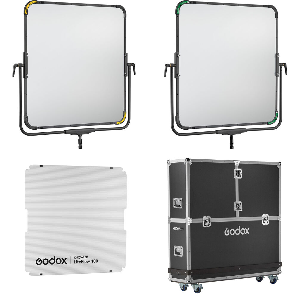 Godox Knowled Cine Lighting Reflector LiteFlow 100 Kit with Flight Case FC04