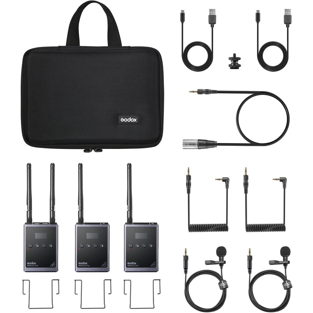 Godox WMicS1 Pro Kit 2 Wireless Lavalier Microphone System