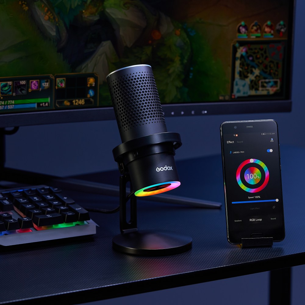 Godox EM68X E-sport Condenser Microphone RGB USB